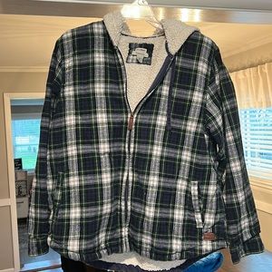 Women’s LL Bean Sherpa Lined Flannel Zipper Jacket